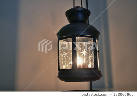 A lit lantern A lit lantern 138005963