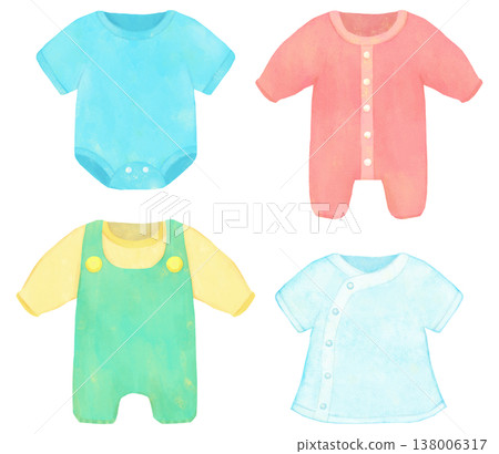 Baby clothes illustration set Baby clothes illustration set 138006317