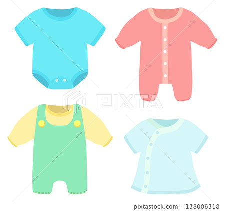 Baby clothes illustration set (vector material) 138006318