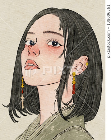 fashion portrait of young woman fashion portrait of young woman 138006361