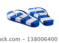 stripe flip-flops isolated on a white background. 138006400