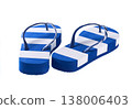 stripe flip-flops isolated on a white background. 138006403