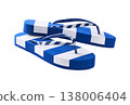 stripe flip-flops isolated on a white background. 138006404