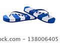 stripe flip-flops isolated on a white background. 138006405