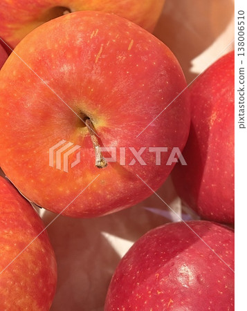 Ripe Red Apple Close Up Top View at Market Ripe Red Apple Close Up Top View at Market 138006510