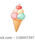 Colorful Sweet Ice Cream Cone 138007397