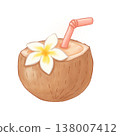Tropical Coconut Drink With Flower 138007412