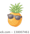 Cute Pineapple Wearing Sunglasses 138007461