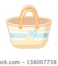 Striped Summer Beach Bag With Popsicle 138007738