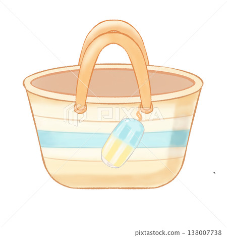 Striped Summer Beach Bag With Popsicle Striped Summer Beach Bag With Popsicle 138007738