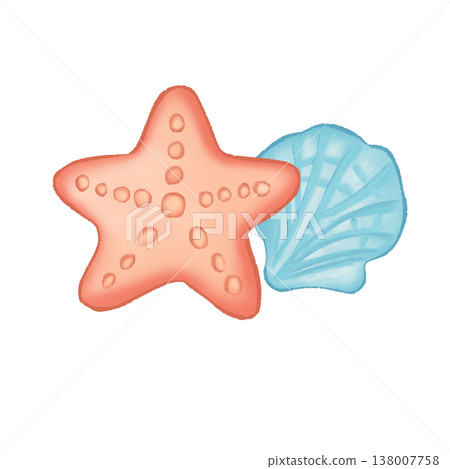 Cute Starfish And Seashell Cute Starfish And Seashell 138007758