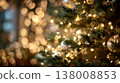Tree Branches Glowing With Bokeh Lights CloseUp 138008853