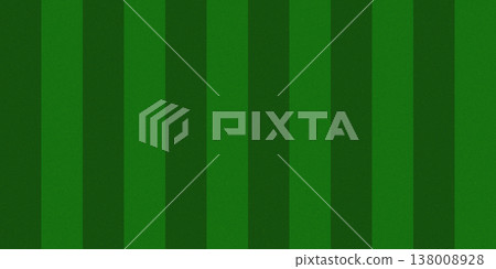 Soccer grass field banner texture with vertical stripes. Top view of green lawn with fine grain noise pattern. Minimalist football pitch background for sports design. Vector illustration. Soccer grass field banner texture with vertical stripes. Top view of green lawn with fine grain noise pattern. Minimalist football pitch background for sports design. Vector illustration. 138008928