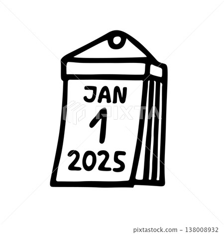 Doodle calendar 1st of month icon hand drawn with black line in freehand style Doodle calendar 1st of month icon hand drawn with black line in freehand style 138008932