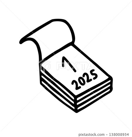 Doodle calendar 1st of month icon hand drawn with black line in freehand style Doodle calendar 1st of month icon hand drawn with black line in freehand style 138008934