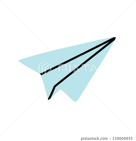 Doodle Paper Airplane icon hand drawn in a modern minimalistic style Doodle Paper Airplane icon hand drawn in a modern minimalistic style 138008935