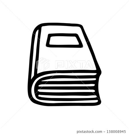 Doodle book icon hand drawn with black line in freehand style Doodle book icon hand drawn with black line in freehand style 138008945