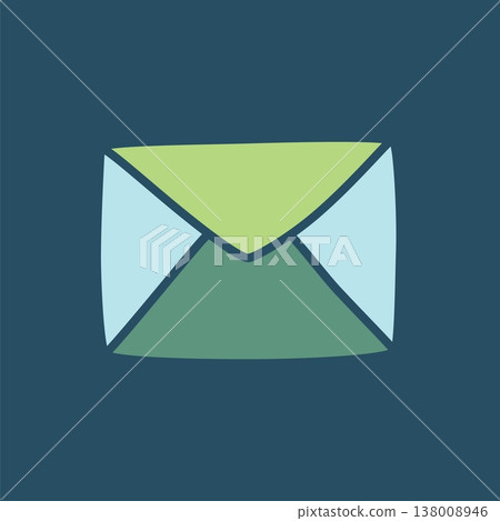 Doodle letter envelope icon hand drawn in a modern minimalistic style Doodle letter envelope icon hand drawn in a modern minimalistic style 138008946