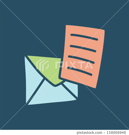 Doodle Open envelope with letter icon or logo, hand drawn on dark background Doodle Open envelope with letter icon or logo, hand drawn on dark background 138008948