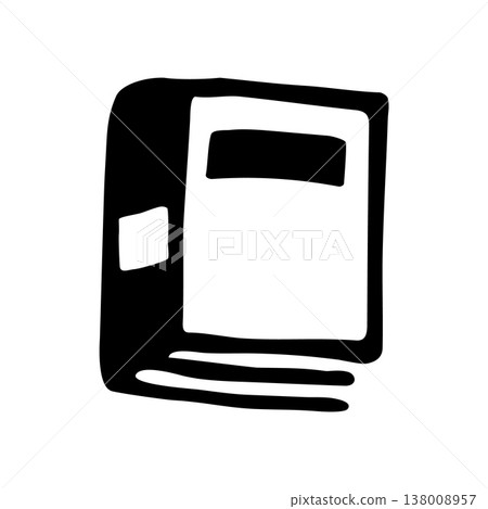 Doodle book icon hand drawn with black line in freehand style 138008957