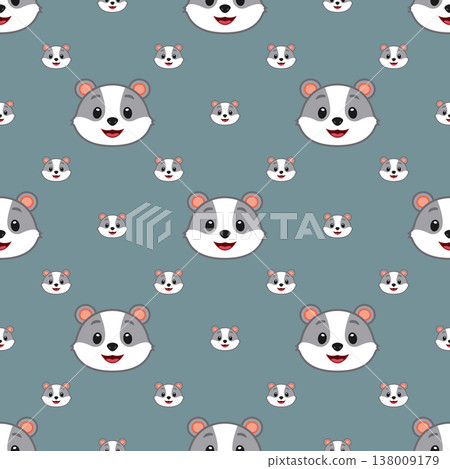 Vector seamless pattern of a badger Vector seamless pattern of a badger 138009179