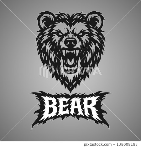 Vector tribal bear logo with text 138009185