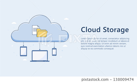 cloud-storage-data-network-devices-flat-vector 5 138009474