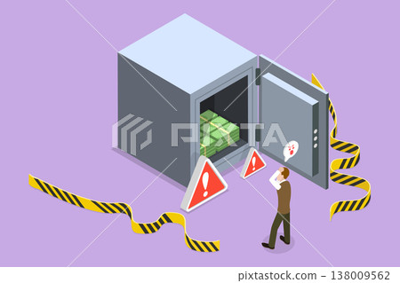 3D Isometric Flat Vector Illustration of Emergency Fund, Funds Reserved For Unexpected Expenses 3D Isometric Flat Vector Illustration of Emergency Fund, Funds Reserved For Unexpected Expenses 138009562
