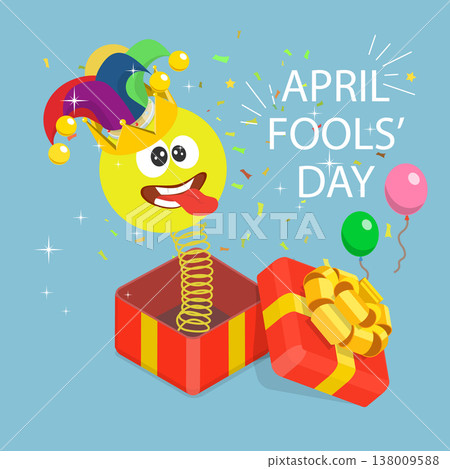 3D Isometric Flat Vector Illustration of April Fools Day, Funny Clown, Jester Head 3D Isometric Flat Vector Illustration of April Fools Day, Funny Clown, Jester Head 138009588