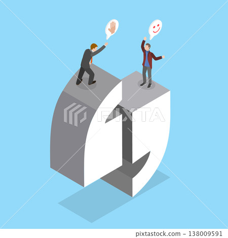 3D Isometric Flat Vector Illustration of Communication, A Visual Representation Of Information Flow In Organizations 3D Isometric Flat Vector Illustration of Communication, A Visual Representation Of Information Flow In Organizations 138009591