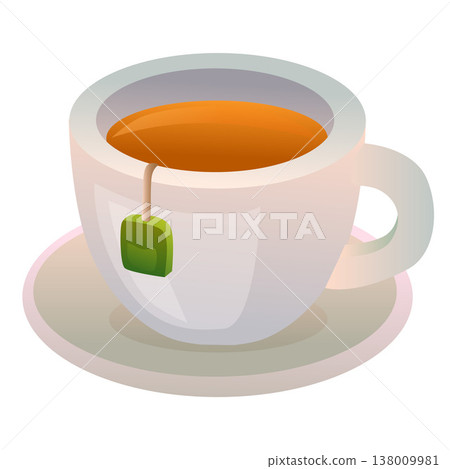 tea cup icon with saucer 138009981