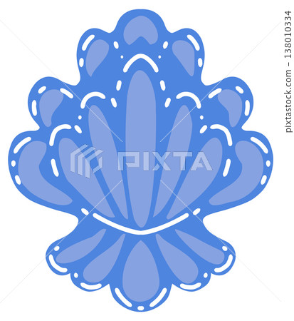 Seashell flat vector illustration, blue shell icon, marine ocean symbol, minimalist nautical design, isolated on light background, modern simple beach element Seashell flat vector illustration, blue shell icon, marine ocean symbol, minimalist nautical design, isolated on light background, modern simple beach element 138010334