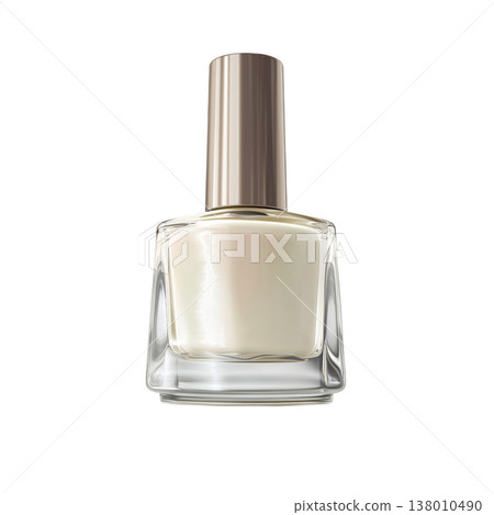 Nail Polish Bottle With Shiny Texture Placed Beside a Nail Swatch on a Simple Background Nail Polish Bottle With Shiny Texture Placed Beside a Nail Swatch on a Simple Background 138010490