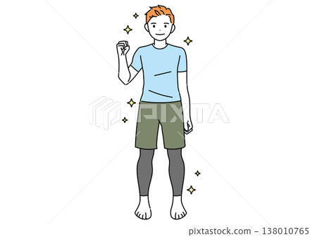 一名身穿運動服(有閃光)的男子 一名身穿運動服(有閃光)的男子 138010765