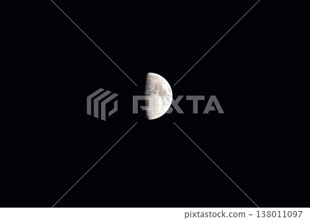 Celestial Serenity: Telephoto Glimpse of the Waning Moon Celestial Serenity: Telephoto Glimpse of the Waning Moon 138011097