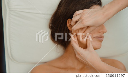 Lymphatic drainage and contouring through facial pressing method Lymphatic drainage and contouring through facial pressing method 138011297