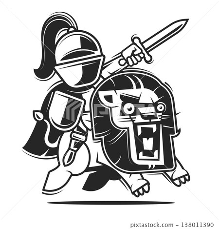 Heraldic lion standing rampaging on its hind legs. Medieval engraving woodcut style vector illustration. Coat of arms, history, fantasy, mythology, astrology, tattoo, logo design. Heraldic lion standing rampaging on its hind legs. Medieval engraving woodcut style vector illustration. Coat of arms, history, fantasy, mythology, astrology, tattoo, logo design. 138011390