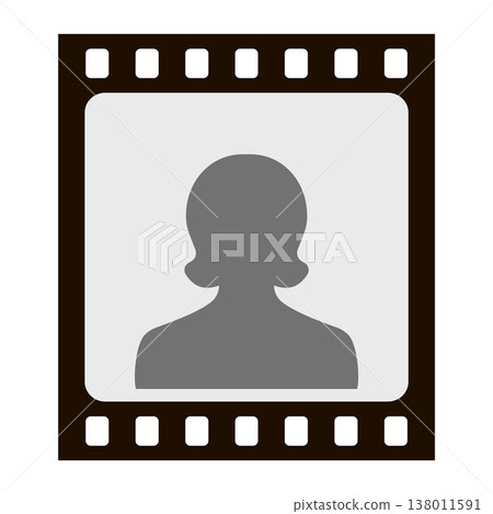 Filmstrip silhouette female avatar profile icon, filmstrip cinematic media Filmstrip silhouette female avatar profile icon, filmstrip cinematic media 138011591