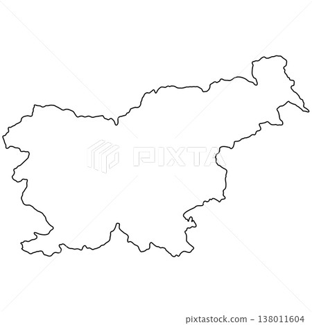 Slovenia outline map borders Central Europe geography vector illustration Slovenia outline map borders Central Europe geography vector illustration 138011604