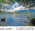 Lake Bled island with church and mountains in Slovenia 138012678
