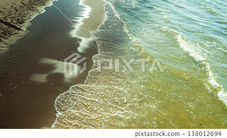 View from top on sea water and beach View from top on sea water and beach 138012694