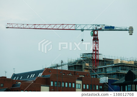 Construction site building hoisting crane Construction site building hoisting crane 138012708