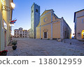 Motovun church and tower at dusk in old town square 138012959