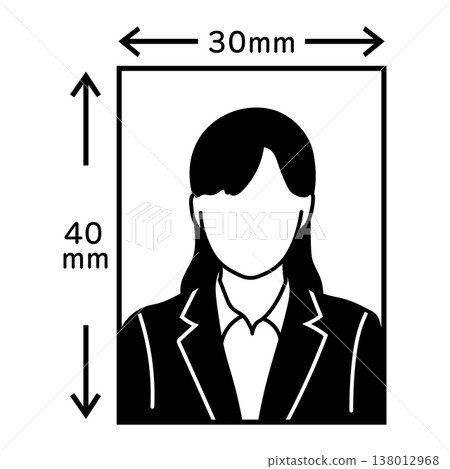 Black and white person icon illustration for use in resumes and job applications. 138012968