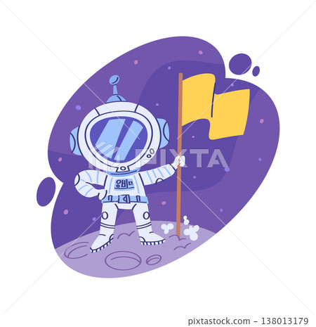 Astronaut Spacesuit Plants Flag Lunar Astronaut Spacesuit Plants Flag Lunar 138013179