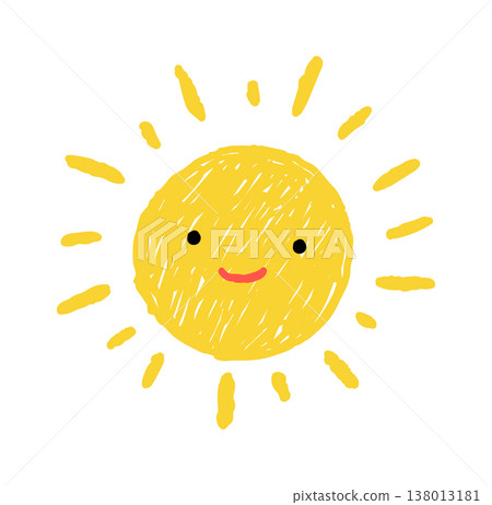 Sun Smiling With Rays Doodle Sun Smiling With Rays Doodle 138013181