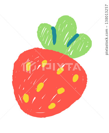 Strawberry With Leaf And Seed 138013257