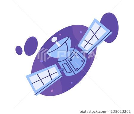 Satellite Panel Orbiting Planet Ring 138013261
