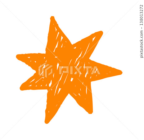 Star With Rough Scribble Texture Star With Rough Scribble Texture 138013272