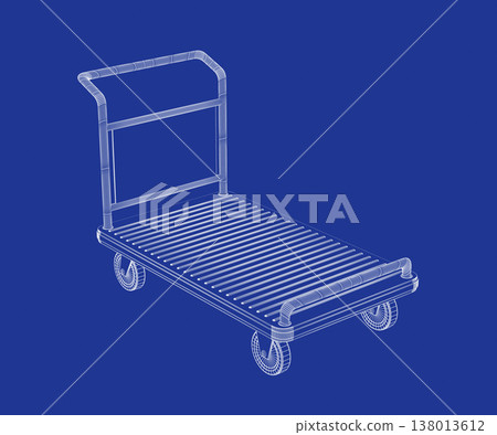3D model of baggage cart 3D model of baggage cart 138013612